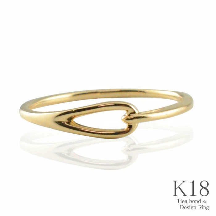 K18 リング 18金 指輪 イエローゴールド レディース 華奢 地金リング シンプル 結び目 ピンキーリング 重ねづけ 通勤 ギフト オフィス おしゃれ