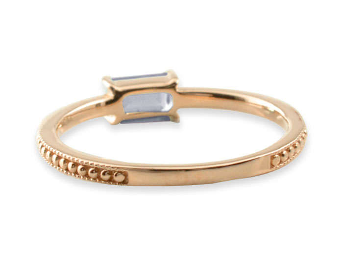 k18 リング バケットカット アイオライト 指輪 18金 ゴールド ピンキーリング ピンクゴールド クラシカル 18k 華奢 レディース アンティーク 9月 誕生石 天然石 カラー かわいい おすすめ 重ねづけ バレンタイン ホワイトデー