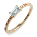 【スーパーセール10%OFF】 k18 リング バケットカット アクアマリン 指輪 k18 18金 ゴールド ピンキーリング ピンクゴールド クラシカル 18k 華奢 レディース アンティーク 3月 誕生石 天然石 カラー かわいい おすすめ 重ねづけ