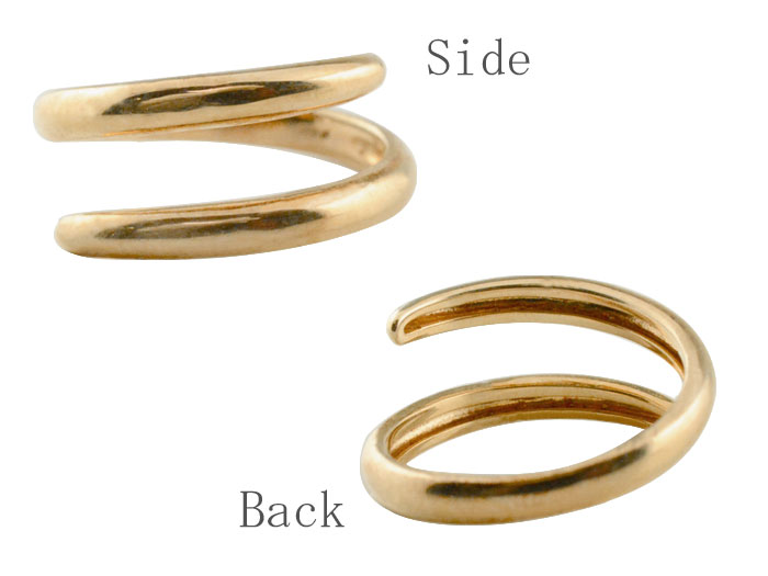 【スーパーセール 10%OFF】 k18 リング ピンクゴールド 指輪 18金 レディース 18k シンプル 地金 二連風 2連風 巻き カジュアル デイリー バレンタイン ホワイトデー