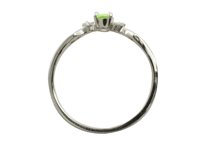 ペリドット オーバル ダイヤモンド リング 指輪 k10 ゴールド ピンキーリング ホワイトゴールド クラシカル 10k 10金 華奢 レディース アンティーク 8月 誕生石 天然石 カラー かわいい 重ねづけ