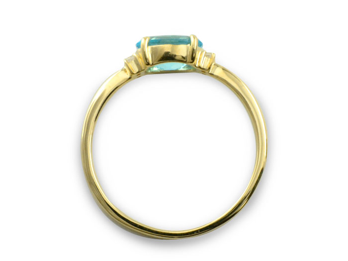 ブルートパーズ オーバル ダイヤモンド リング 指輪 k10 ゴールド ピンキーリング 大粒 イエローゴールド クラシカル 10k 10金 華奢 レディース アンティーク 11月 誕生石 天然石 カラー かわいい 重ねづけ