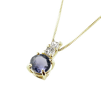 Rakuten - 18金 ネックレス タンザナイト ダイヤ 記念日 K18 イエローゴールド 18k 天然石 ペンダント レディース 誕生石 母の日 誕生日
