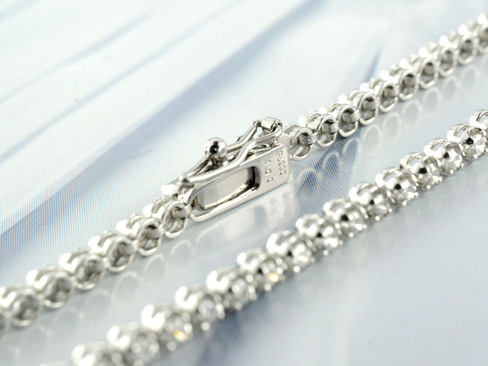 �ڥ����ѡ������� 10%OFF�� �֥쥹��å� �ץ���� pt900 pt �ƥ˥��֥쥹��å� ��������� �ϡ��ɥץ���� �ե륨���˥ƥ� ������ ��������ɥ֥쥹��å� ��ǥ����� �֥쥹 1.0ct �Х�󥿥��� �ۥ磻�ȥǡ�