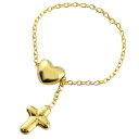 【BLACK FRIDAY ポイント10倍】 k18 リング 18k ゴールド ピンキーリング ハート 指輪 18金 チェーンリング クロス 地金 イエローゴー...