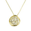 ダイヤモンド k18 ネックレス レディース 円形 ペンダント イエローゴールド ダイヤ 透かし感18k 18金 pendant 円型 丸 円 華奢 シンプル 記念 誕生日 スキンジュエリー