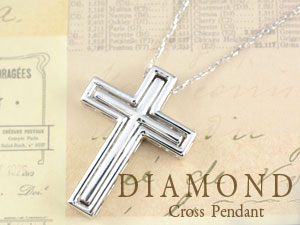 k10 ネックレス クロス ダイヤモンド ペンダント レディース ホワイトゴールドk10 1.02ct リバーシブル 10k 1 ciero-10375554 シエロブルー サンプル画像3