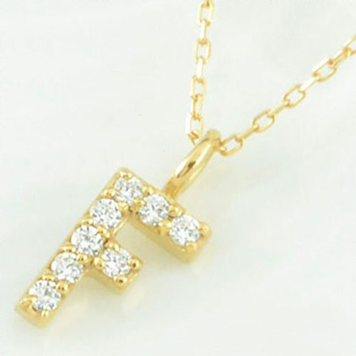  18金 ネックレス イニシャル ダイヤ レディース ダイヤモンド 華奢 k18 ペンダント アルファベット ネーム 18K イエローゴールド 重ねづけ チャーム