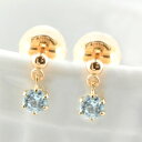k18 ピアス アクアマリン ピンクゴールド k18 レディース スタッドピアス ブラ 揺れる 18k 18金 一粒 ジュエル プチピアス 3月の誕生石 天然石 3mm 納期1週間(4)
