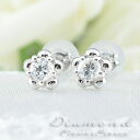 【10%OFFクーポン配布中】 k18 18金 ピアス ダイヤモンド レディース 1粒 ダイヤ キャッチ フラワー ホワイトゴールド 18k シンプル 日本製 記念 誕生日 花 一粒ダイヤモンド スタッドピアス(4)