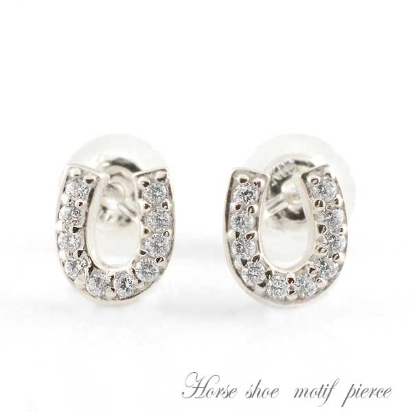 ピアス ダイヤモンド 記念日ダイヤ 馬蹄ピアス pt900 プラチナ 900 ダイヤモンド 0.10ct ダイヤピアス スタッドピアス レディース