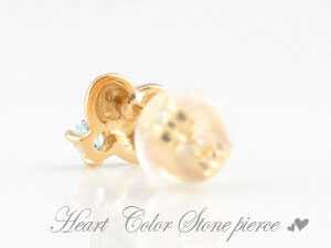 【10%OFFクーポン配布中】 ピアス アクアマリン レディース ハート ハートピアス K18 ピンクゴールド カラーストーン 18k スタッドピアス 3月誕生石 記念日