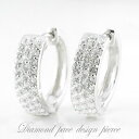 18金 ピアス ダイヤモンド ゴールド レディース k18 パヴェ ダイヤフープピアス 1.0ct フープピアス 18k フープ エタニティ スキンジュエリー ...