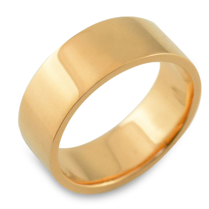 【BLACK FRIDAY ポイント10倍】 k18 メンズ リング 指輪 18金 平打ちリング 7mm ピンクゴールド ストレート 幅広 ヒラウチ 地金リング...