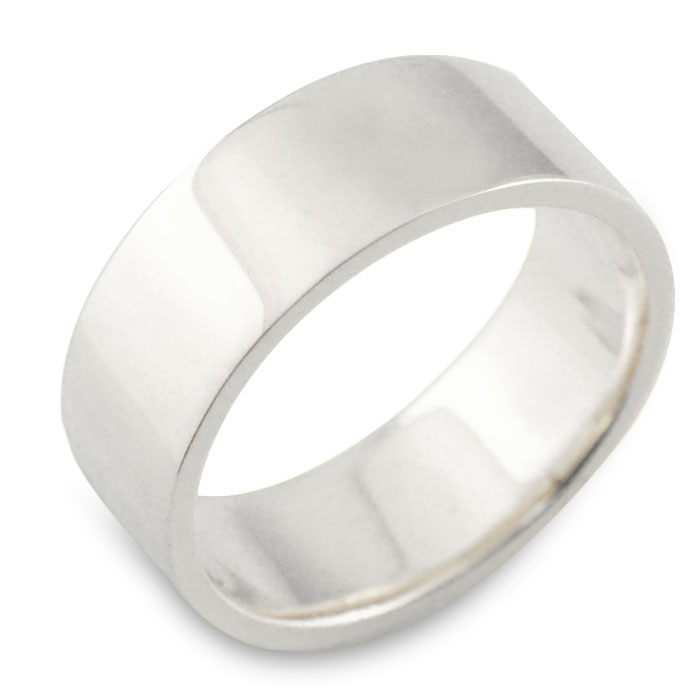 【BLACK FRIDAY ポイント10倍】 k18 メンズ リング 指輪 18金 平打ちリング 7mm ホワイトゴールド ストレート 幅広 ヒラウチ 地金リン...