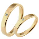 【10%OFFクーポン配布中】 ペアリング k18 リング 指輪 ヒラウチ ストレート マリッジリング 18k 18金 PG 3mm ペア 2本セット ダイヤ ダイヤモンド 地金 ピンクゴールド メンズ レディース 記念日 平打ち ゆびわ