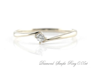 婚約指輪 結婚指輪 エンゲージリング ダイヤモンド リング 一粒ダイヤ 0.05ct ホワイトゴールドk18 18k リング 指輪 ピンキーリング レディース ブライダル