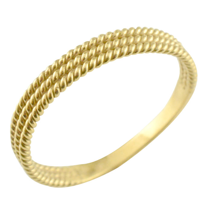 Rakuten - 【10%OFFクーポン配布中】 k18 リング イエローゴールド 地金 指輪 18金 レディース 18k 縄模様 縄 地金リング クラシカル 母の日 誕生日