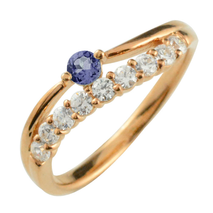 k18リングダイヤモンドアイオライ...