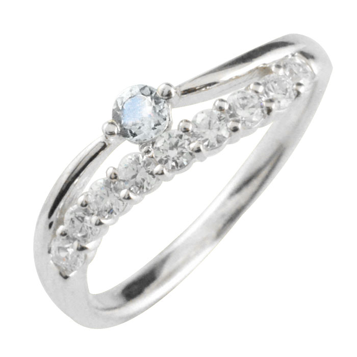 【10%OFFクーポン配布中】 リング ダイヤモンド ブルームーン プラチナ 指輪 記念 プラチナ900 pt900 アニバーサリー 10粒 10石 重ねづけ 6月 レディース 天然石