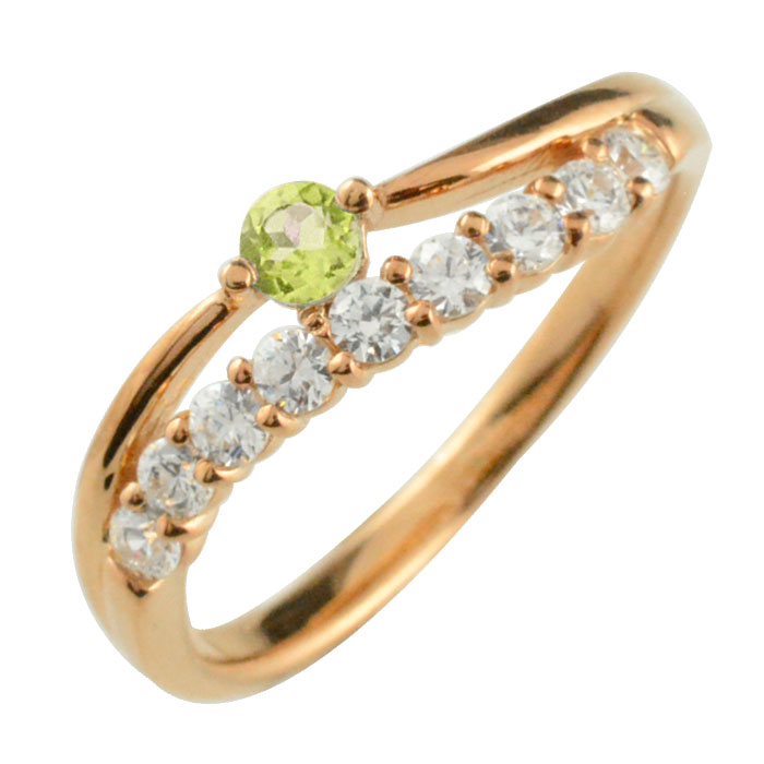 k18リングダイヤモンドペリドット...