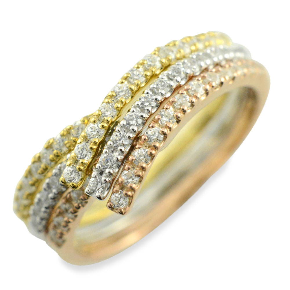 樂天商城 - 【P10倍 4/24 20:00〜】 リング ダイヤモンドリング k18 ハーフエタニティ 指輪 V字 イエローゴールド プラチナ ピンクゴールド 重ねつけ ダイヤモンド pt900 18k 18金 レディース エタニティ ダイヤ 母の日 誕生日