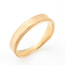 【BLACK FRIDAY ポイント10倍】 18金 リング 約指輪 k18 結婚指輪 ブライダル ピンキーリング 指輪 地金 シンプル 平打ち ミル打ちピンク...