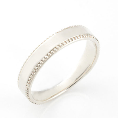 【BLACK FRIDAY ポイント10倍】 婚約指輪 結婚指輪 ブライダル ピンキーリング 指輪 地金 シンプル 平打ち ミル打ち シルバー925 アンティー...