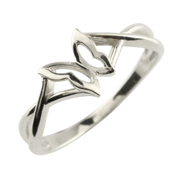 樂天商城 - 【10%OFFクーポン配布中】 k18 リング ホワイトゴールド 指輪 18金 レディース 18k 蝶 ちょう 蝶々 チョウモチーフ 地金 クラシカル 母の日 誕生日