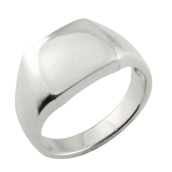 【BLACK FRIDAY ポイント10倍】 k18 メンズ リング 指輪 18金 印台 四角 ホワイトゴールド インダイ 地金リング 18k シンプル