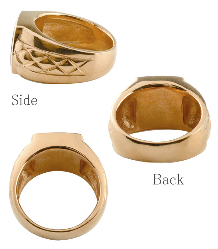 【10%OFFクーポン配布中】 k18 メンズ リング オニキス ピンクゴールド 指輪 18金 印台 インダイ 四角 18k 角型 黒 魔除け クラシカル 3