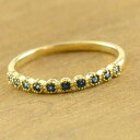 k18 リング サファイア 指輪 k18 18金 ゴールド エタニティ ミルウチ ピンキーリング ハーフエタニティ 18k 重ねづけ 華奢 レディース 9月誕生...
