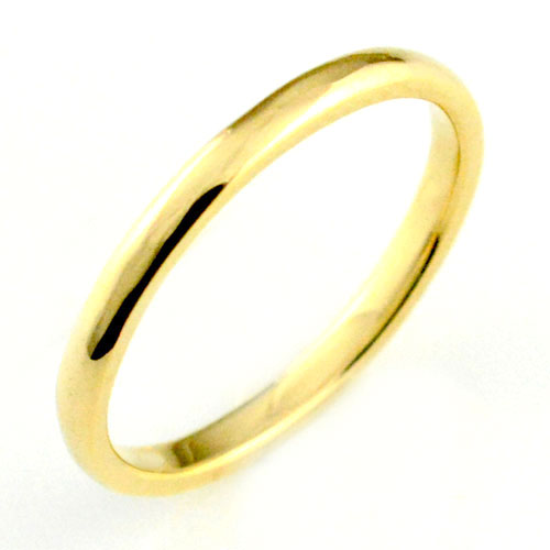 ブランド結婚指輪（マリッジリング） k18 リング レディース イエローゴールドk18 シンプル 結婚指輪 エンゲージリング ハンドメイド 甲丸 18k 18金 2mm