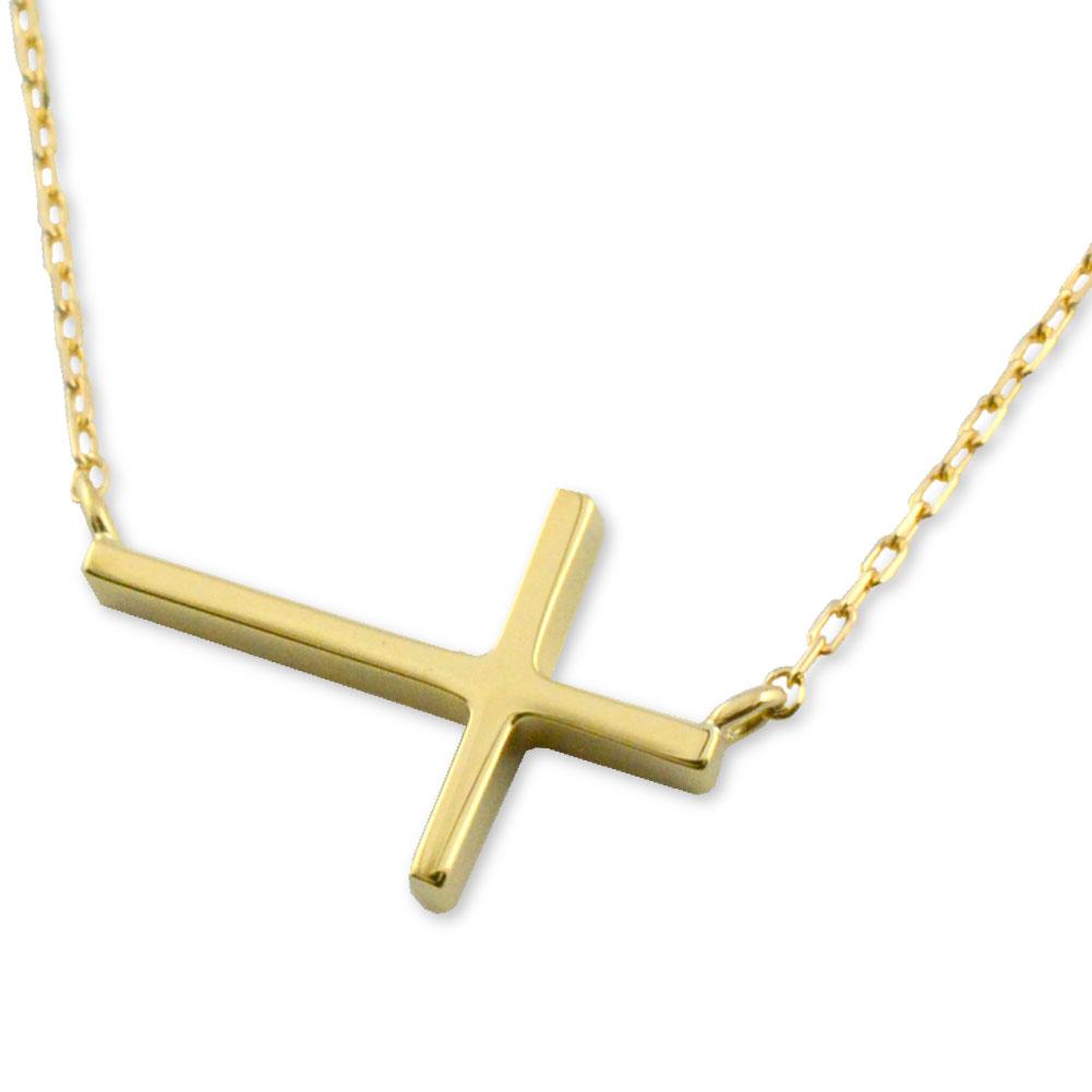 クロスのペンダント（レディース） ネックレス クロスネックレス k18 18k 18金 クロス ペンダント ゴールド クロスペンダント シンプル 地金 十字架 華奢 プレゼントに