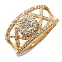 k18 リング ダイヤモンドリング 指輪 k18 18金 ピンクゴールド 1.0ct ダイヤモンド ゴールド アンティーク 18k レディース 透かし 幅広 ゴ...