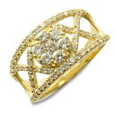 k18 リング ダイヤモンドリング 指輪 k18 18金 ゴールド 1.0ct ダイヤモンド アンティーク 18k レディース 透かし 幅広 ゴージャス 花 フ...
