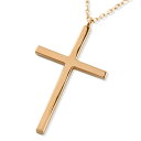【10%OFFクーポン配布中】 k18 ネックレス クロス 18k 18金 ペンダント ピンクゴールド クロスペンダント シンプル 地金 十字架 華奢 プレゼントに