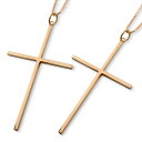 【10%OFFクーポン配布中】 ネックレス k18 18金 ペアネックレス ペアペンダント クロスネックレス 18k クロス ペアジュエリー 特大 ピンクゴール...