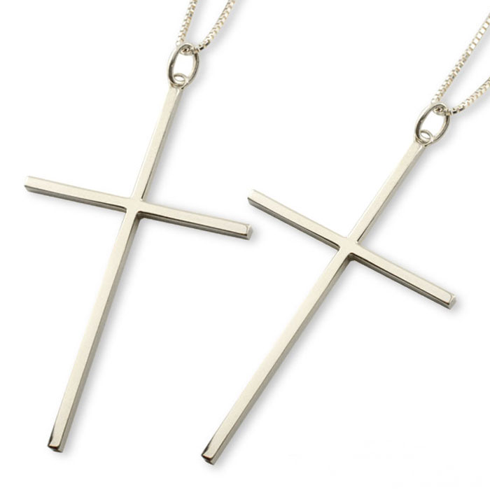 ネックレス k18 18金 ペアネックレス ペアペンダント クロスネックレス 18k クロス ペアジュエリー 特大 ホワイトゴールドk18 ペンダント メンズ ...