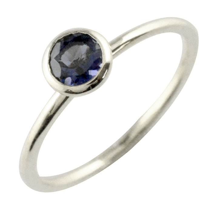 k18リングアイオライトホワイトゴ...