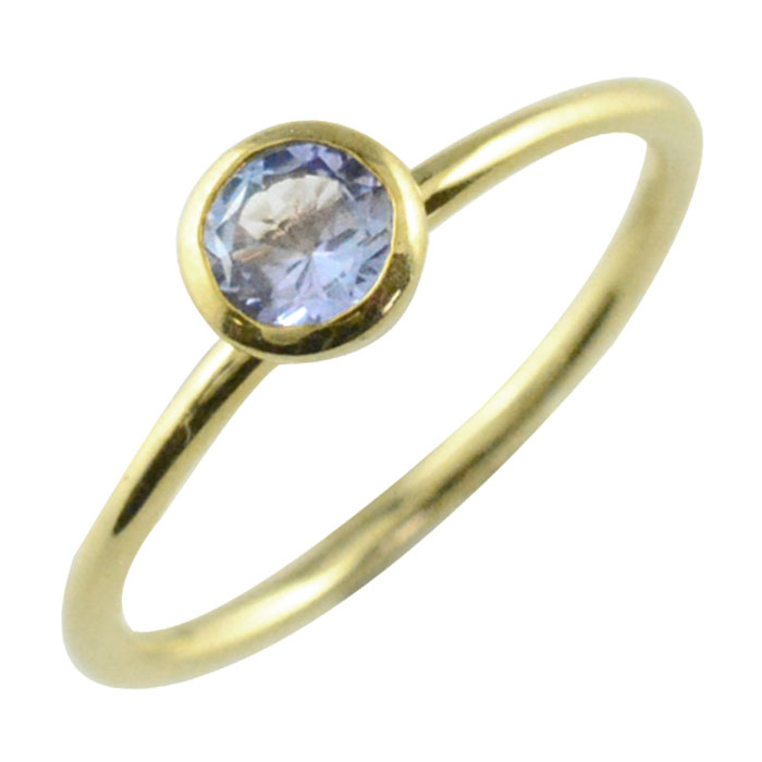 k10 リング タンザナイト イエローゴールド 指輪 ピンキーリング レディース 天然石 10k 10金 アンティーク 一粒 カラーストーン 誕生石 12月 重ねづけ フセコミ 華奢 人気