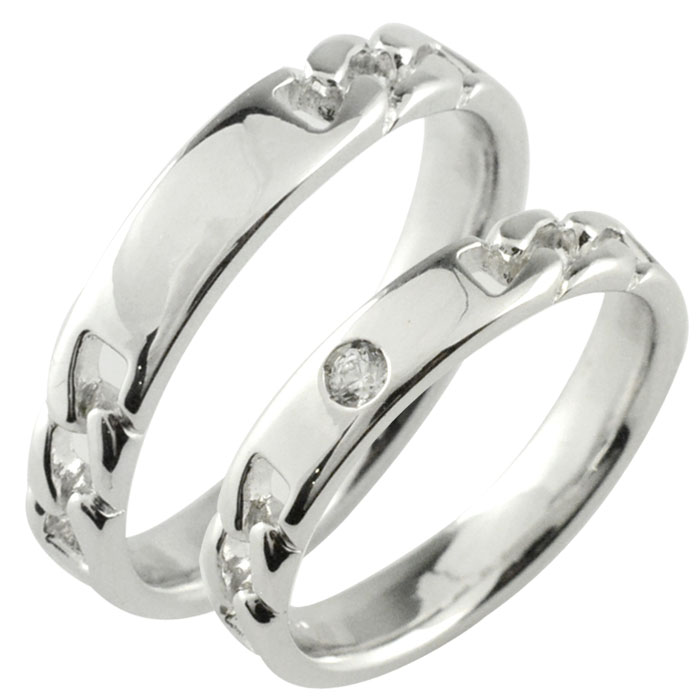 【BLACK FRIDAY ポイント10倍】 k10 ペアリング リング ダイヤモンド 指輪 マリッジリング 10k 10金 WG ペア 2本 セット ホワイト...