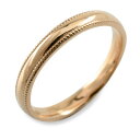 【10%OFFクーポン配布中】 k18 メンズ リング 指輪 k18 18金 ピンクゴールド 地金リング ゴールド ミル打ち 18k 甲丸 記念日