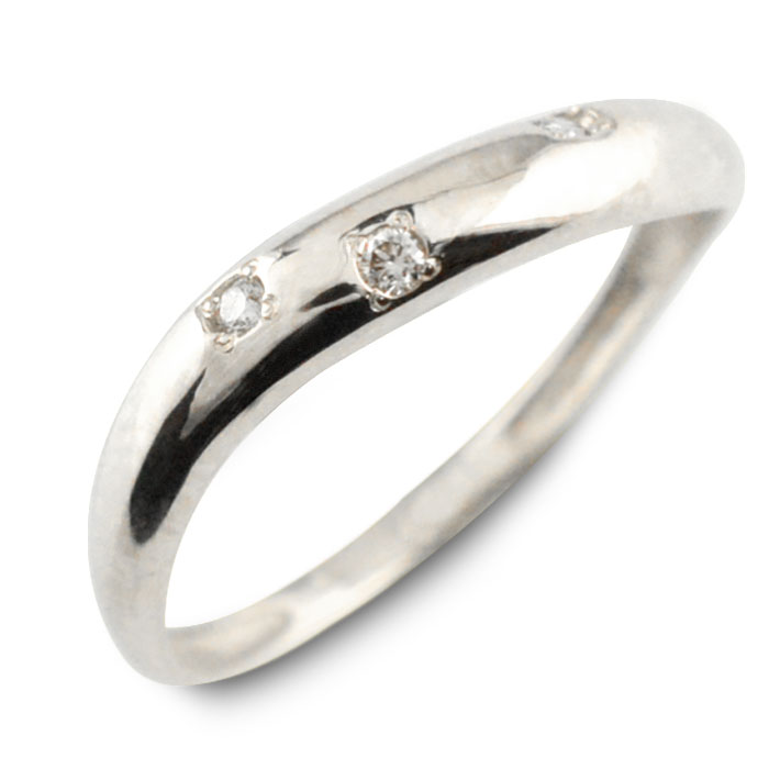 【BLACK FRIDAY ポイント10倍】 k18 リング ダイヤモンド 指輪 18金 ダイヤ ゴールド ピンキーリング ホワイトゴールド 18k 華奢 レディース 誕生石 天然石 3石 重ねづけ スリーストーン(4)