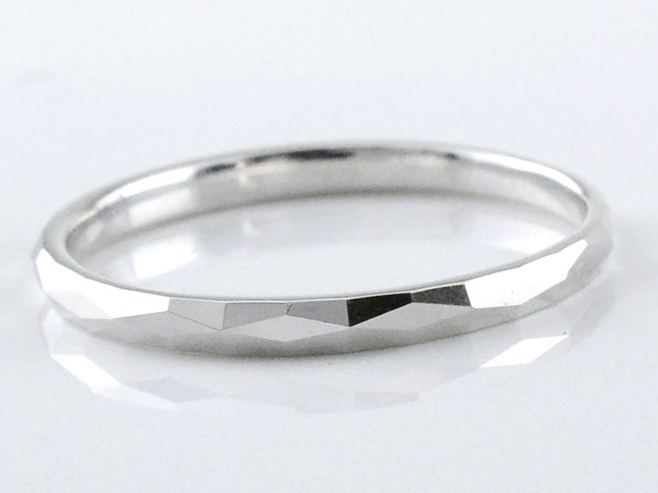 【10%OFFクーポン配布中】 ペアリング 指輪 レディース メンズ ホワイトゴールド シンプル ホワイトゴールドk10 10k カットリング ストレート 甲丸 地金リング 結婚指輪 エンゲージリング ハンドメイド カット