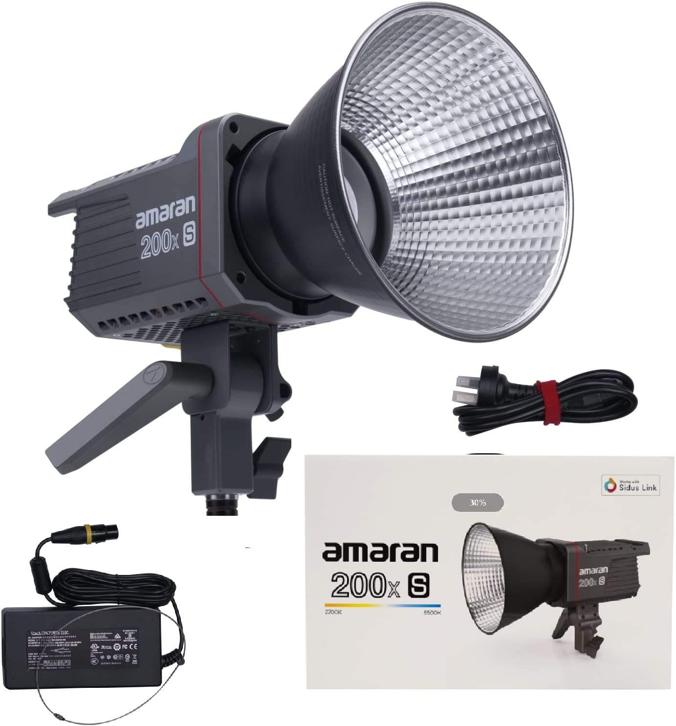 Aputure Amaran 200x S Bi-Color 2700-6500K LEDビデオライト CRI 95+ TLCI 98+ 200W DC/AC電源 アプリ制御連続スタジオLEDライト、スタジオ、インタビュー、撮影