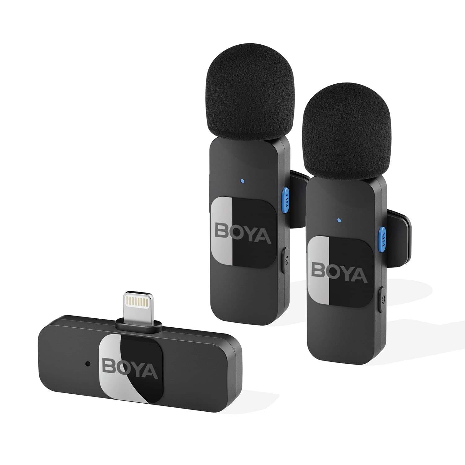 Boya BY-V2 2.4GHzワイヤレスピンマイク360°全方向 無指向性マイク充電式 9.5g軽量 コンパクト自動ペア 50メートル安定受信 9時間連続駆動 プロ向け 本格的 録音 iOS端末向け iPad/iPhone用 YouTube/TikTokライブ配信 生放送 Vlog 動画撮影 司会・会議・授業・説明会 録音