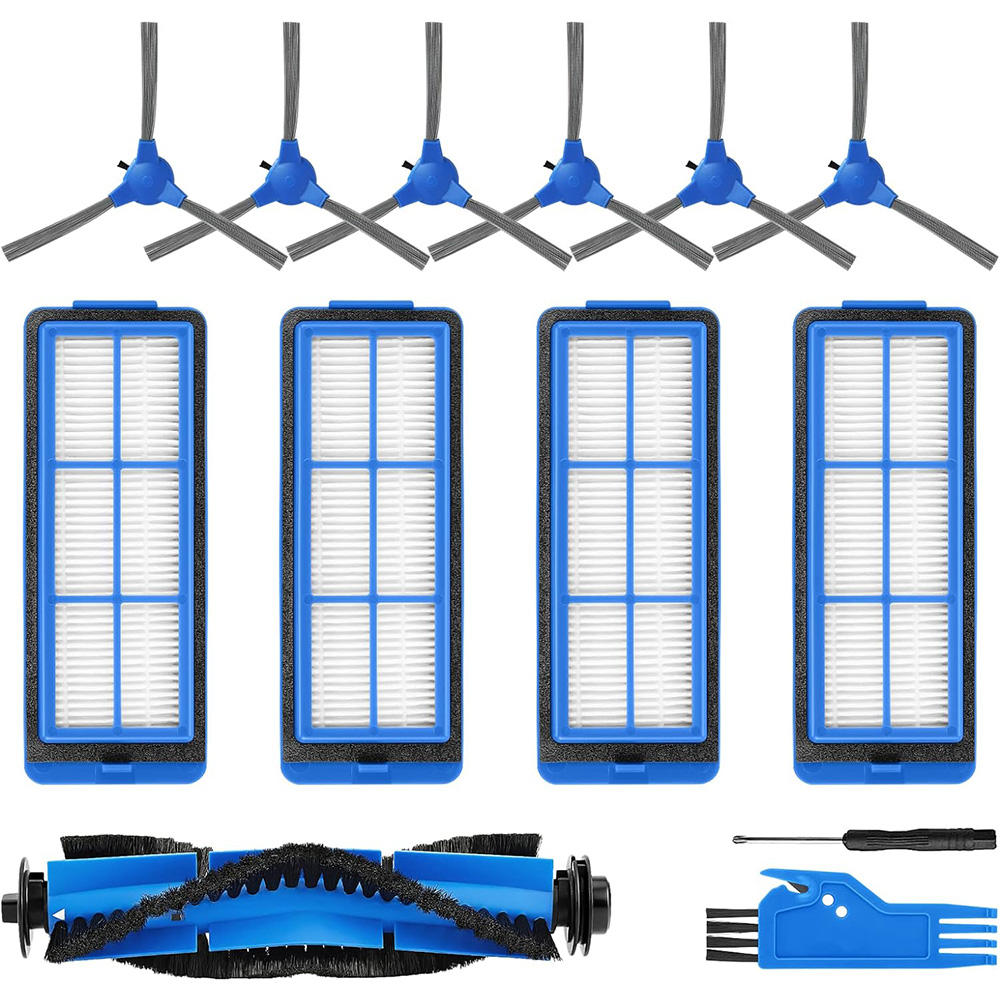 【対応機種】Eufy RoboVac G30 / 11S Max / 15C Max / 30Cと互換性のある消耗品セット 13点【ダストカットフィルター】特殊な素材でつくられているダストカットフィルターが、目に見えないホコリや花粉、ダニ、ペットの毛やフケなども99％捕捉します。【エッジクリーニングブラシ】壁や隅などのお掃除が困難な場所には、サイドブラシが綺麗に掃除できます。小さなお子様がいるご家庭でも、安心してお使い頂けます。 表面にゴミが付着して、斑点ができたり吸引力が弱まったときに交換してください。【ローラーブラシ】デュアルアクションブラシと10倍にアップしたパワフルな吸引力で家中を徹底的にキレイにします。さまざまな床面を抱き締めるためにラバートレッドを使用して独自に設計されており、【メンテナンス】アイロボット部品は簡単に取り付け、耐久性があります。エコバックスの清潔能力が弱くなった場合、掃除機の高性能を保つためにブラシとフィルターを交換してください。掃除機の使用状況によって異なります。