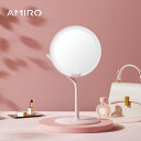 【5月6日まで、1000円クーポン+前100位、ポータブルミラーをプレゼントに！】AMIRO女優ミラー 卓上 化粧鏡 メイク 5倍拡大鏡付き LEDライト 取り外し可 収納用フック 180°回転可 6.5inch 女優鏡 持ち運びに便利 Type-C充電式 旅行出張