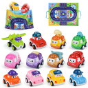 男の赤ちゃん用おもちゃ車セット、3〜5歳の赤ちゃん向けミニフリクションカーおもちゃセット、12点セットのミニトラック、マップマット&収納バッグ付き、バッテリー不...